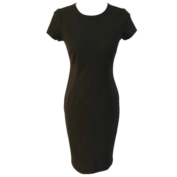 Ann Taylor XSP PXS XS Petite Sheath Dress Midi Ponte Knit Grey Office Career - Picture 1 of 5